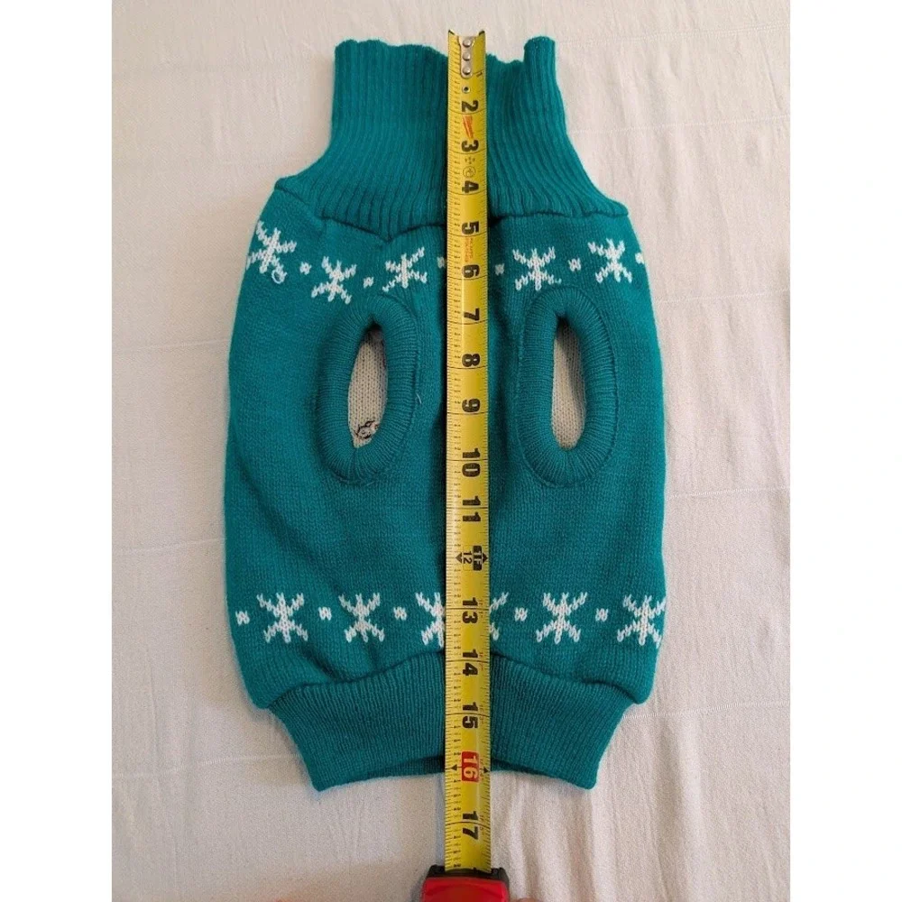 Christmas Dog Sweater Holiday Santa Claus Snowflake‎ Knit Pet Apparel Large
